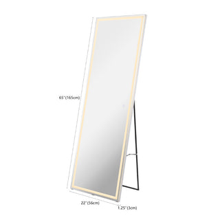 Icy Full-length Rectangular Frameless Anti-Fog Plug-in/Hardwire Aluminum Front-lit Tri-color LED Freestand/Hang Mirror with Smart Touch Control