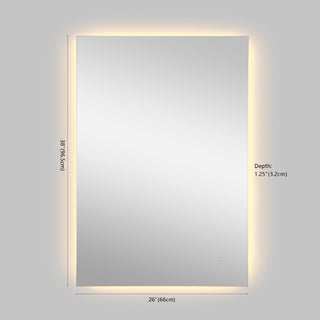 Joyous Rectangular Frameless Anti-Fog Aluminum Back-lit Tri-color LED Bathroom Vanity Mirror with Smart Touch Control