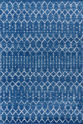 Kolkata Moroccan HYPE Boho Vintage Area Rug Blue/White