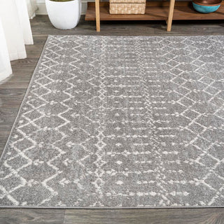 Kolkata Moroccan HYPE Boho Vintage Area Rug Gray/Ivory