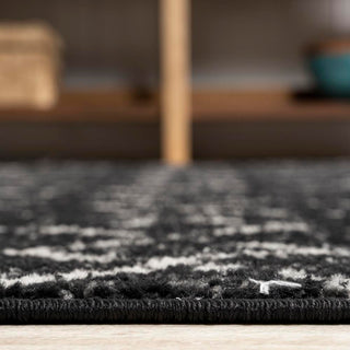 Kolkata Moroccan HYPE Boho Vintage Area Rug Black/Ivory