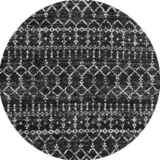 Kolkata Moroccan HYPE Boho Vintage Area Rug Black/Ivory