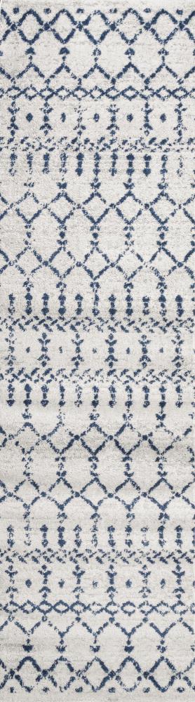 Kolkata Moroccan HYPE Boho Vintage Area Rug Cream/Navy