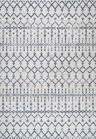 Kolkata Moroccan HYPE Boho Vintage Area Rug Cream/Navy