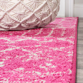 Kolkata Moroccan HYPE Boho Vintage Area Rug Fuchsia/Ivory