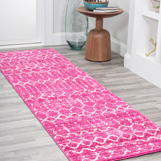 Kolkata Moroccan HYPE Boho Vintage Area Rug Fuchsia/Ivory