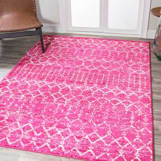 Kolkata Moroccan HYPE Boho Vintage Area Rug Fuchsia/Ivory