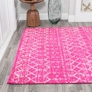 Kolkata Moroccan HYPE Boho Vintage Area Rug Fuchsia/Ivory