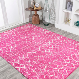 Kolkata Moroccan HYPE Boho Vintage Area Rug Fuchsia/Ivory