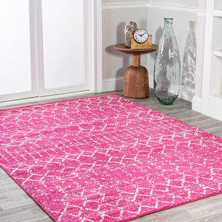 Kolkata Moroccan HYPE Boho Vintage Area Rug Fuchsia/Ivory