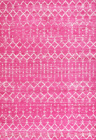 Kolkata Moroccan HYPE Boho Vintage Area Rug Fuchsia/Ivory