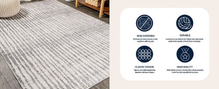 Puppis Skoura Modern Bold Stripe Area Rug