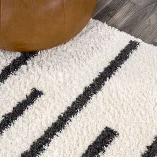 New Alaro Berber Stripe Shag Area Rug