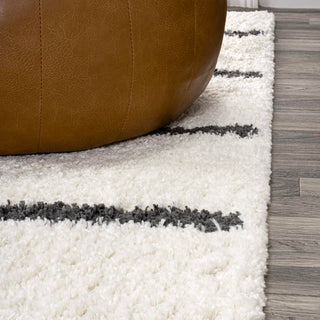 New Alaro Berber Stripe Shag Area Rug