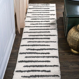 New Alaro Berber Stripe Shag Area Rug