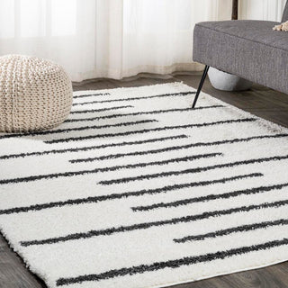 New Alaro Berber Stripe Shag Area Rug