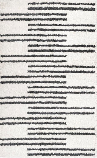 Nelson Petra Stripe Geometric Shag Area Rug