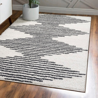 Hastings Elm Diamond Stripe Geometric Area Rug