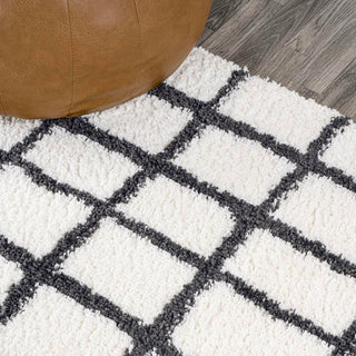 Upper Arenal Geometric Grid Shag Area Rug