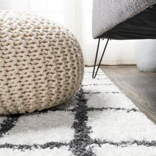 Upper Arenal Geometric Grid Shag Area Rug