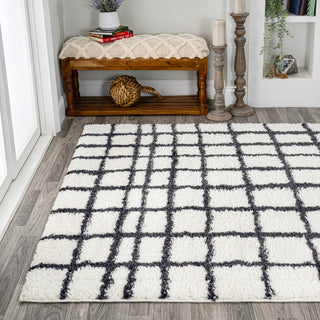 Upper Arenal Geometric Grid Shag Area Rug