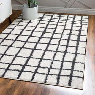 Upper Arenal Geometric Grid Shag Area Rug