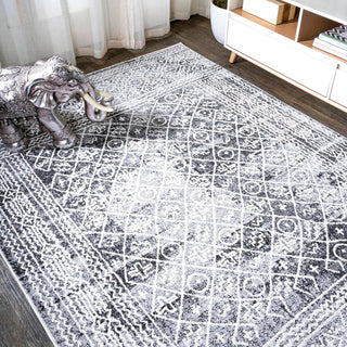 Katwe Iften Moroccan Geometric Distressed Area Rug