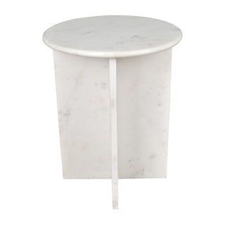 Lippa 14" Contemporary Natural Marble Handmade X-Shaped End Table