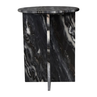 Lippa 14" Contemporary Natural Marble Handmade X-Shaped End Table