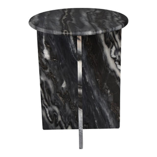 Lippa 14" Contemporary Natural Marble Handmade X-Shaped End Table