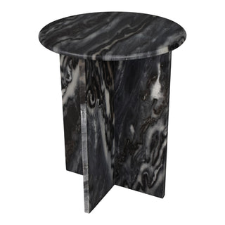 Lippa 14" Contemporary Natural Marble Handmade X-Shaped End Table