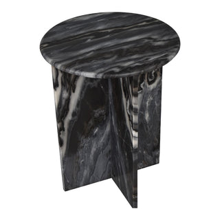 Lippa 14" Contemporary Natural Marble Handmade X-Shaped End Table