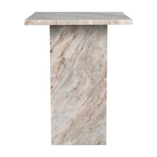 Stone 14" Contemporary Natural Marble Handmade T-Shaped End Table