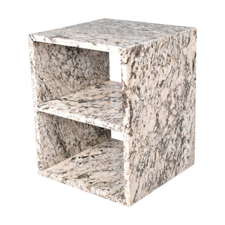 Walker 16" Modern Natural Marble Handmade Rectangular 2-Shelf End Table