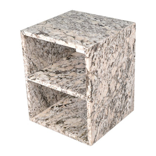 Walker 16" Modern Natural Marble Handmade Rectangular 2-Shelf End Table