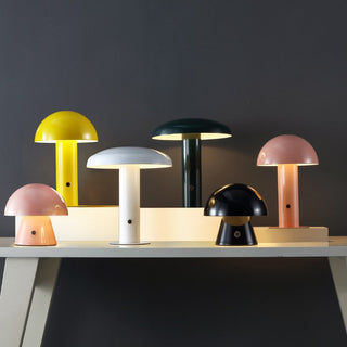 The Kasr Contemporary Bohemian Rechargeable/Cordless Iron Integrated LED Mushroom Table Lamp