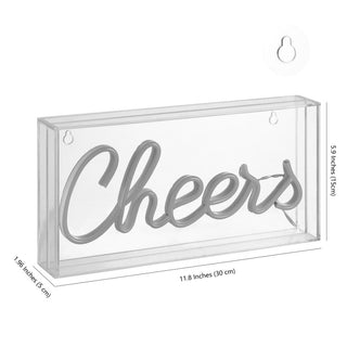 Clis 11.8" Contemporary Glam Acrylic Box USB Operated LED Neon Light, Yellow