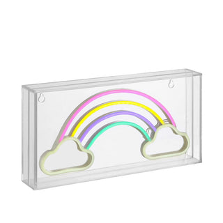 Estrioldea 11.75" Contemporary Glam Acrylic Box USB Operated LED Neon Light, Multi-Colored