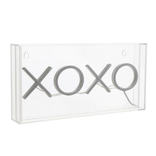 Fops 11.75" Contemporary Glam Acrylic Box USB Operated LED Neon Light, Pink