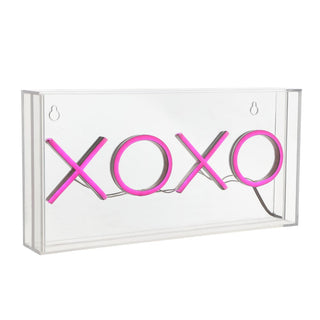 Fops 11.75" Contemporary Glam Acrylic Box USB Operated LED Neon Light, Pink