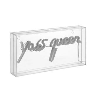 Kliat Queen 11.8" Contemporary Glam Acrylic Box USB Operated LED Neon Light, Pink