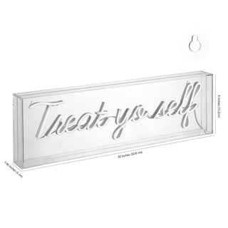 Poppy 20" Contemporary Glam Acrylic Box USB Operated LED Neon Light, Yellow