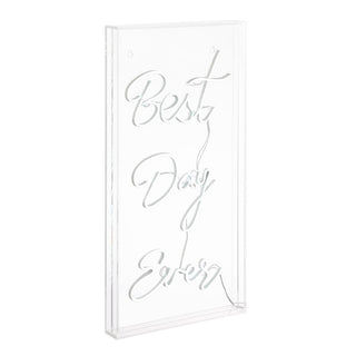 Unique Best Day Ever Contemporary Glam Acrylic Box USB Operated LED Neon Light