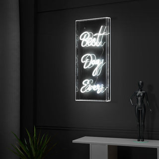 Unique Best Day Ever Contemporary Glam Acrylic Box USB Operated LED Neon Light