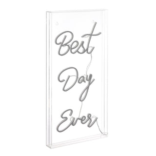 Unique Best Day Ever Contemporary Glam Acrylic Box USB Operated LED Neon Light