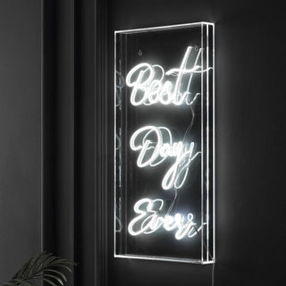 Unique Best Day Ever Contemporary Glam Acrylic Box USB Operated LED Neon Light