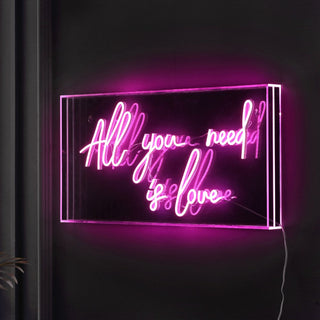 USB All You Need Is Love Contemporary Glam Acrylic Box USB Operated LED Neon Light