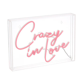 Sign  Crazy In Love Contemporary Glam Acrylic Box USB Operated LED Neon Light