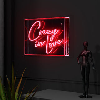 Sign  Crazy In Love Contemporary Glam Acrylic Box USB Operated LED Neon Light