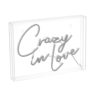 Sign  Crazy In Love Contemporary Glam Acrylic Box USB Operated LED Neon Light